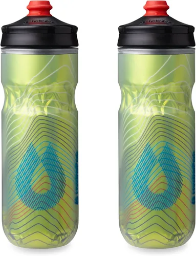 Miniatura 12 de HydraPak Polar Bottle - Botella de agua para bicicleta con aislamiento Polar Surge, paquete de 2 unidades, botella exprimible de alto flujo