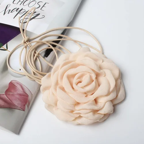Miniatura 2 de Gargantilla de flores para mujer, gargantillas de rosas grandes, gargantilla floral para fiestas, novias, bodas, fiestas, collares de verano