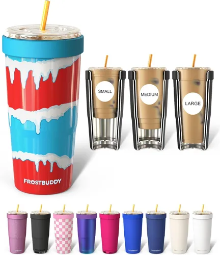 Miniatura 39 de Frost Buddy Togo Buddy - Vaso de acero inoxidable con aislamiento al vacío de 30 onzas, taza de café para llevar, taza de café helado, manga de café
