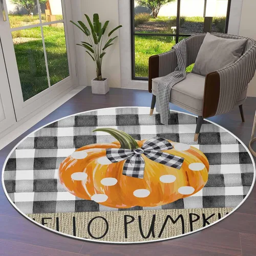 Miniatura 8 de Alfombra redonda de muñeco de nieve rojo de 3 pies, lavable para interiores y exteriores, para dormitorio, cocina, baño, sala de estar, comedor
