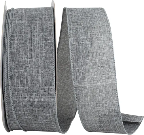 Miniatura 11 de Cinta Reliant Ribbon 92573W-031-09K para borde con alambre Everyday Linen Value, 1-1/2 pulgadas x 50 yardas, color negro