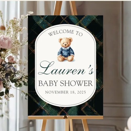 Miniatura 13 de Letrero de bienvenida para baby shower de oso