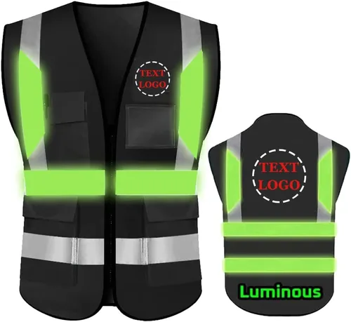 Miniatura 50 de Chaleco de Seguridad de Alta Visibilidad con Alta Reflectividad, Ropa de Trabajo de Seguridad Personalizada con Logotipo, Tiras Reflectantes