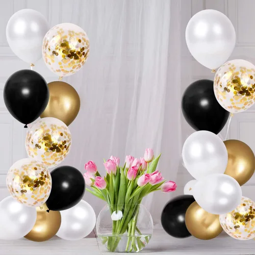 Miniatura 4 de Globos de látex negro de 12 pulgadas, 60 globos gruesos para decoraciones de fiestas (12 pulgadas negro)