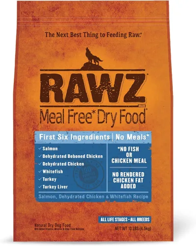 Rawz Alimento seco para perros sin comidas (3.5 libras, pollo, salmón y pescado blanco)