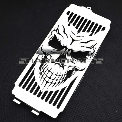 Miniatura 2 de Protección de Parrilla de Radiador de Cráneo para Honda Shadow ACE VT400 VT750 1997-2003 Spirit 750 VT750DC 2001-2007 Cromado