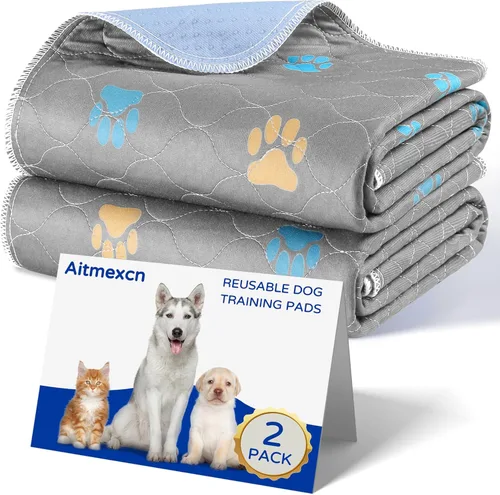 Miniatura 10 de Aitmexcn Almohadilla lavable para orina de perro, 100% impermeable, tapete de entrenamiento para cachorros o perros mayores, almohadillas Color Paws