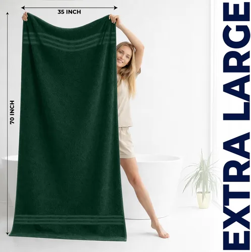 Miniatura 3 de DAN RIVER Paquete de 2 toallas de baño extra grandes de 35 x 70 pulgadas, toallas de baño grandes para adultos, juego de toallas de gran