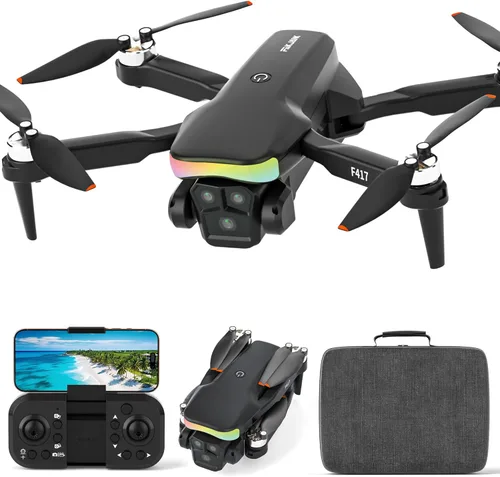 Mini dron con cámara 1080P para adultos y principiantes, dron cuadricóptero FPV con luz LED RGB para principiantes, despegue/aterrizaje con una