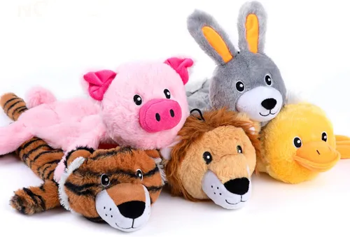 Miniatura 5 de Nocciola Juguetes chirriantes para perros, 5 juguetes de peluche arrugados para perros, juguetes para perros pequeños, medianos y grandes, juguetes