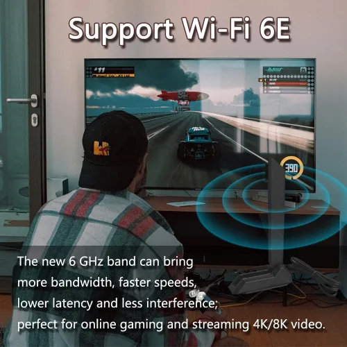 Miniatura 8 de ZAHARA Antena WiFi 6E de tres bandas RP-SMA de 2.4/5.8/6GHz para ASUS ROG Strix B550-F Gaming WiFi II/B550-PLUS/Prime B450M-A II/ROG Strix B650-A