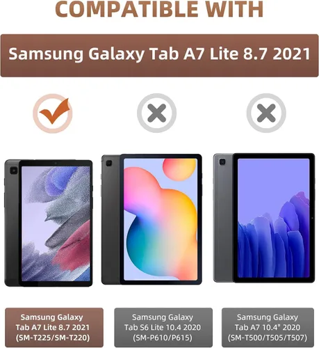 Miniatura 2 de MoKo Funda compatible con Samsung Galaxy Tab A7 Lite de 8.7 pulgadas 2021 (SM-T225/T220/T227), funda inteligente delgada y ligera con triple soporte