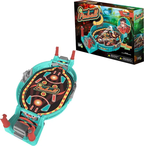 Miniatura 3 de MUKIKIM Pinball de mesa de cabeza a cabeza, clásico juego de mesa arcade sin batería, emocionante juego de mesa familiar para 2 jugadores con acción