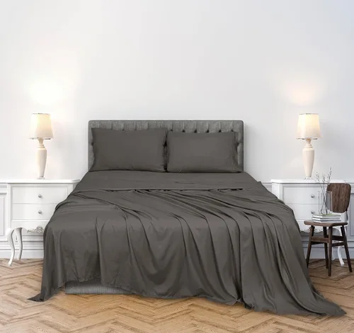 Miniatura 2 de ROYALE LINENS - Juego de sábanas de 300 hilos, 100 % algodón peinado de fibra larga, 3 piezas, sábana individual - 1 sábana ajustada, 1 sábana lisa