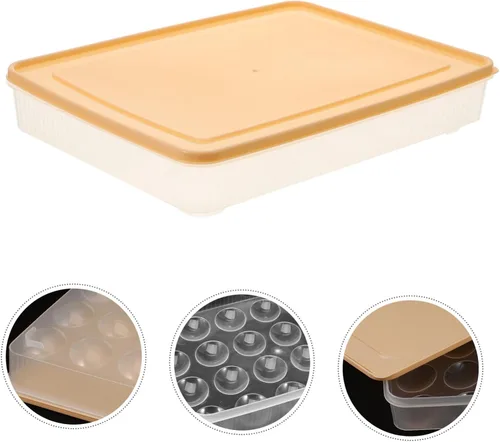 Miniatura 4 de Caja de almacenamiento de huevos frescos con tapa abatible, soporte para huevos para refrigerador, bandejas de huevos de plástico para refrigerador