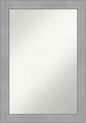 Miniatura 25 de Amanti Art Espejo de baño plateado para sobre el fregadero, 24 x 24 pulgadas, espejo cuadrado de peltre forjado a medida, marco de madera casual