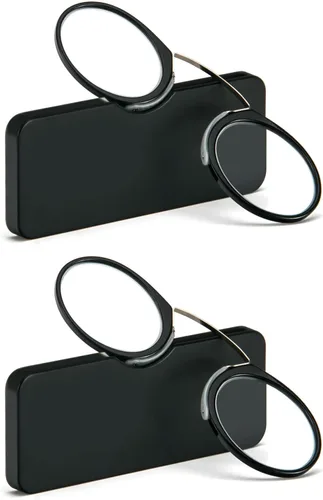 Miniatura 12 de REAVEE Paquete de 2 lentes de lectura con clip de nariz sin brazos para hombres y mujeres, sin sienes, delgados y compactos, ultra delgados con mini