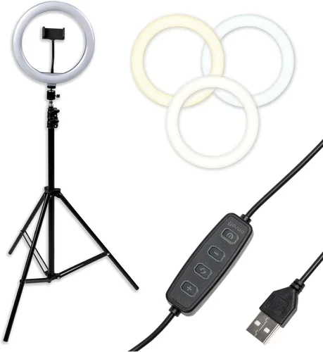 Miniatura 21 de Gator Frameworks Juego con (2) anillos de luces LED de 10 pulgadas con soportes de altura ajustable y soportes universales para teléfono