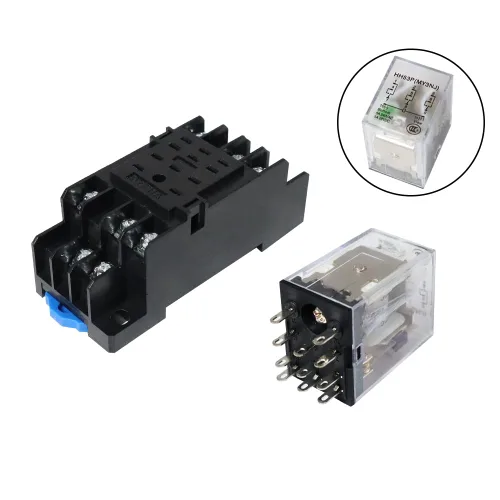 Miniatura 4 de ATO Relé de potencia electromagnética 3PDT 3NO 3NC MY3NJ HH53P de la bobina de DC 24V 11-Pin con base de enchufe terminal enchufable