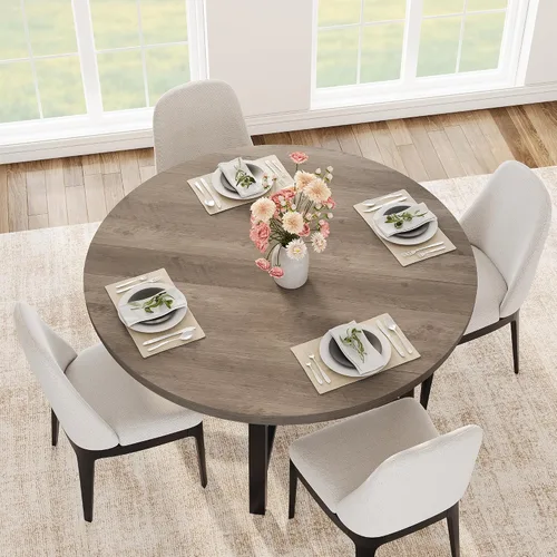 Miniatura 10 de IDEALHOUSE Mesa de comedor redonda de 31.5 pulgadas para 2-4, mesa de comedor de cocina pequeña para ahorrar espacio, mesa de cocina circular
