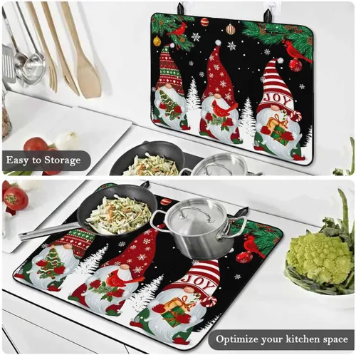 Miniatura 3 de Cubierta de estufa para estufa eléctrica, diseño de Navidad, invierno, fondo rojo nieve, cubierta superior de estufa para parte superior de vidrio