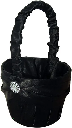 Cesta negra nupcial para niña de las flores y portador de anillos para fiesta de boda