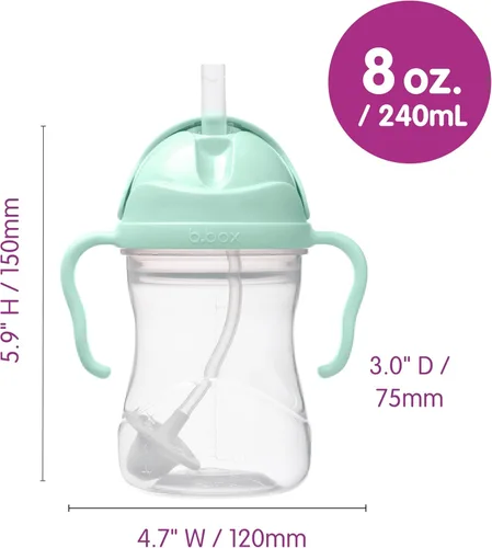 Miniatura 5 de b.box Vaso para sorber con popote pesado. Bebe desde cualquier ángulo, a prueba de fugas, a prueba de derrames, fácil agarre. Sin BPA, apto