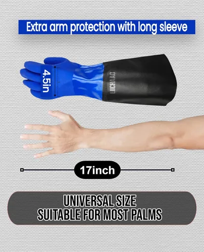 Miniatura 6 de LIICHAAO Guantes para sostener corales de acuario para mantenimiento de peceras Guantes resistentes a productos químicos, guantes impermeables