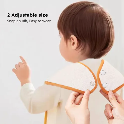 Miniatura 4 de Juego de baberos grandes para niños pequeños, ultra suaves y absorbentes, baberos para bebés para babear y alimentar