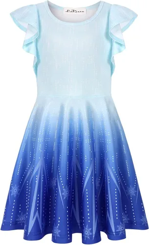 Miniatura 2 de LaBeca - Vestido sin mangas o de manga larga para niñas, vestidos casuales con diseño de unicornio o sirena para niñas pequeñas o grandes