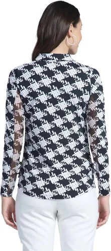 Miniatura 3 de IBKUL Athleisure Wear - Polo de manga larga con protección solar UPF 50+ Icefil Cooling Kimberly Print de longitud ajustable - 48376