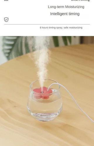 Miniatura 5 de Humidificador pequeño USB 2 paquetes de humidificador portátil creativo de flores, fácil de usar, mini silencioso de plástico para el hogar