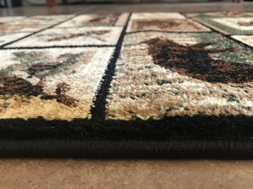 Miniatura 5 de Alfombra de pasillo estilo cabaña, estilo rústico, nativo americano, occidental, oso, alce, ciervo, vida silvestre, cabaña, diseño nativo 386