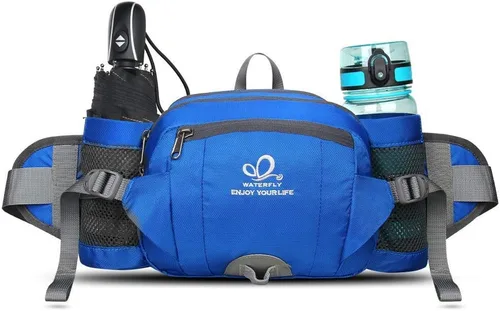Miniatura 18 de Waterfly - Riñonera Fanny Pack: Bolso Fanny con 2 soportes para botellas de agua, cinturón lumbar, para senderismo, caminatas, correr, trotar