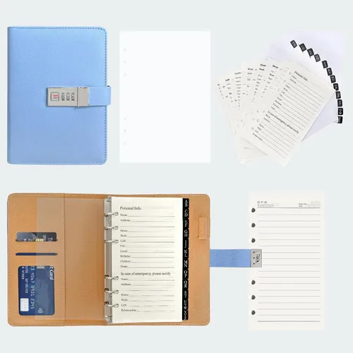 Miniatura 7 de BTSFTOGET Refillable Password Book Binder with Alphabetical Tabs and Lock, 576 Passwords Large Print, 316 Pages Password Keeper for Computer &