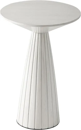 Miniatura 10 de COZAYH Martini - Mesa de pedestal pequeña, soporte para bebidas con mesa redonda de madera y acabado texturizado moderno para espacios pequeños