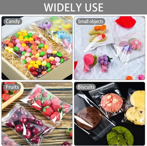 Miniatura 7 de 260 bolsas transparentes para galletas de 5 x 7 pulgadas, envoltura de postre de celofán resellable autosellante, perfectas para regalos y recuerdos