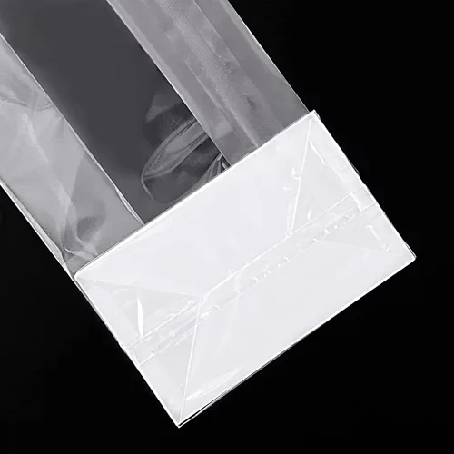Miniatura 3 de Bolsas de celofán con fuelle, bolsas de celofán de fondo plano para s'mores con inserto de papel, 50 piezas, 3 x 2 x 8 pulgadas (tamaño mini)