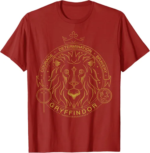 Miniatura 3 de Harry Potter Camiseta Gryffindor Line Art Lion Symbol, Negro