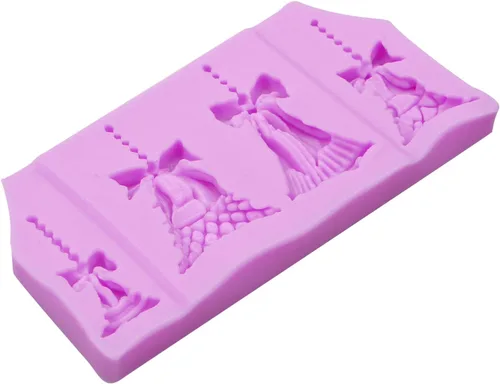 Miniatura 9 de Molde de silicona para árbol de pino, moldes de fondant de campanas de Navidad, molde para hornear chocolate con hojas de acebo para decoración