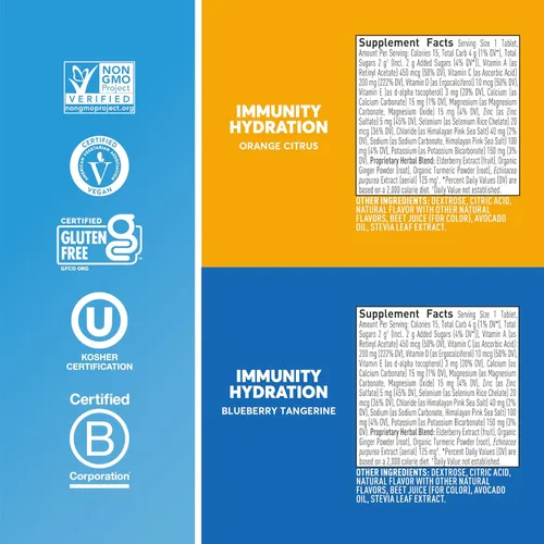 Miniatura 5 de Nuun Immunity: Pastillas para soporte del sistema inmunológico, electrolitos, antioxidantes, antiinflamatorios, tableta para preparación de bebida