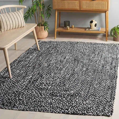 Miniatura 14 de SAFAVIEH Braided Collection - Alfombra de pasillo, 2 pies 3 pulgadas x 8 pies, color negro y azul, hecho a mano, reversible, ideal para dormitorio