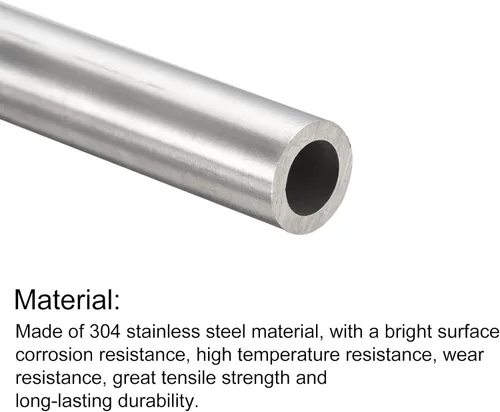 Miniatura 47 de uxcell Tubo de acero inoxidable 304, diámetro exterior de 34 mm x 1,5 mm de espesor de pared, 300 mm de longitud de tubería metálica para maquinaria