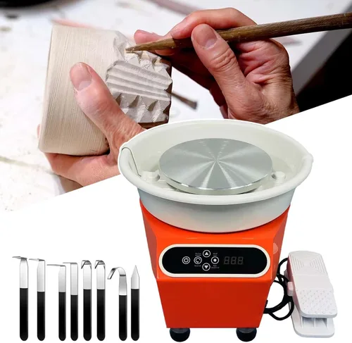 Rueda de cerámica de escritorio que forma la máquina, velocidad ajustable y rueda de cerámica de rotación hacia adelante/reversa,Rueda de arcilla