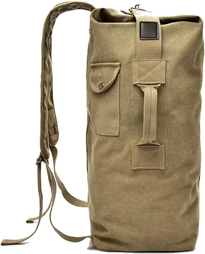 Miniatura 4 de Bolsa de escalada de viaje de gran capacidad, bolsa de lona militar táctica de carga superior de doble correa mochila de lona