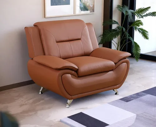 Miniatura 7 de Juego de sofá de cuero (3 piezas, cuero negro B), muebles de sala de estar para apartamento, material de estilo minimalista, fácil montaje B-cuero