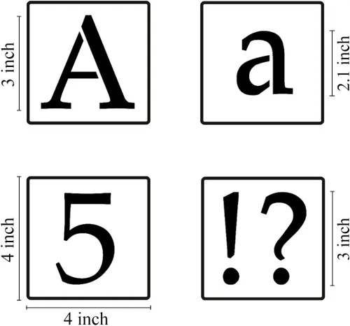 Miniatura 6 de Plantillas de letras del alfabeto de 3 pulgadas para pintar, paquete de 70 plantillas de letras y números con letreros para pintar sobre madera