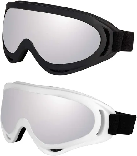 Miniatura 11 de LJDJ Gafas de esquí para motocicleta, gafas de snowboard, juego de 2 – Dirt Bike ATV Motocross anti-UV ajustables para montar fuera de carretera