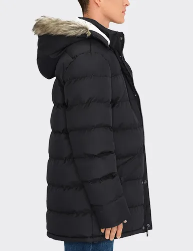 Miniatura 3 de Abrigo largo de invierno para hombre, con capucha, forro polar cálido y resistente al agua