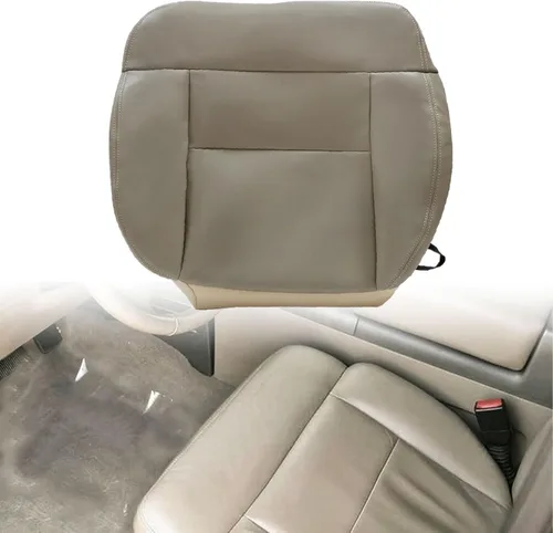 Miniatura 2 de NLQR Funda de asiento de repuesto inferior del conductor delantero beige tostado HW EW piel de microfibra compatible con Ford F-150 Lariat STX XL